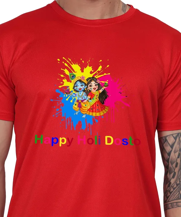 Red_Cotton_Printed_Crew_Neck_Half_Sleeve_T-Shirt_For_Men