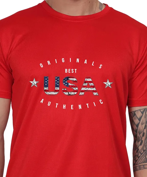 Red_Cotton_Printed_Crew_Neck_Half_Sleeve_T-Shirt_For_Men