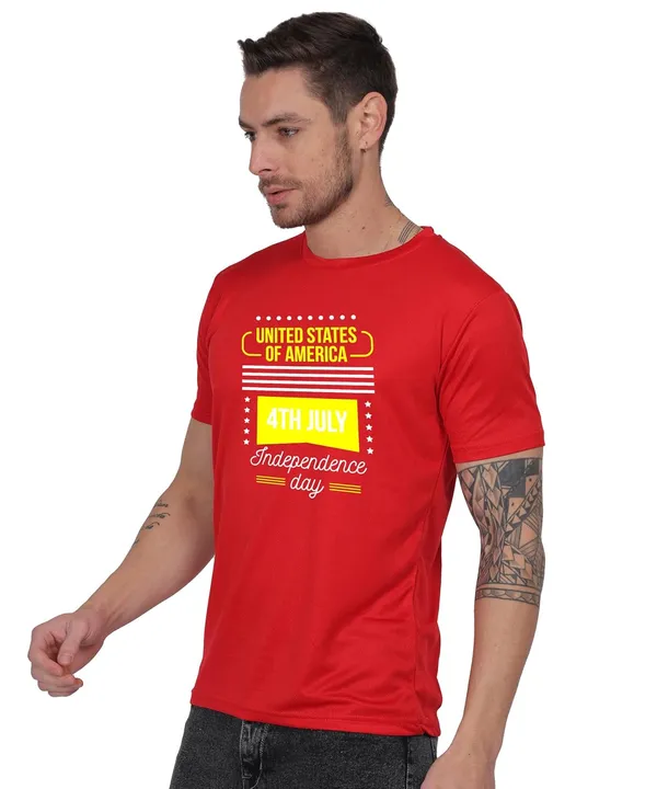 Red_Cotton_Printed_Crew_Neck_Half_Sleeve_T-Shirt_For_Men