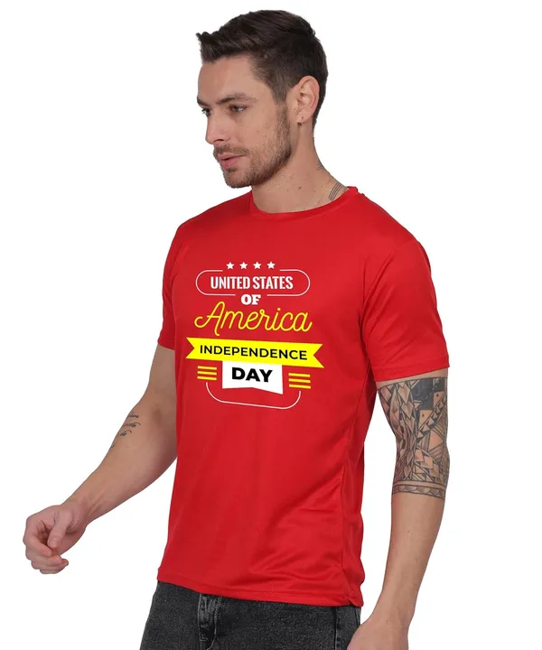 Red_Cotton_Printed_Crew_Neck_Half_Sleeve_T-Shirt_For_Men