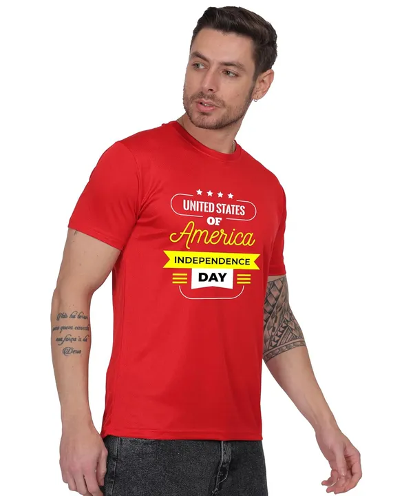 Red_Cotton_Printed_Crew_Neck_Half_Sleeve_T-Shirt_For_Men