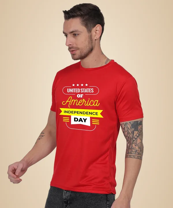 Red_Cotton_Printed_Crew_Neck_Half_Sleeve_T-Shirt_For_Men