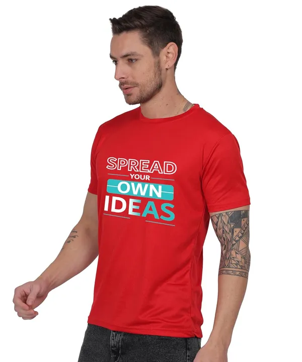 Red_Cotton_Printed_Crew_Neck_Half_Sleeve_T-Shirt_For_Men