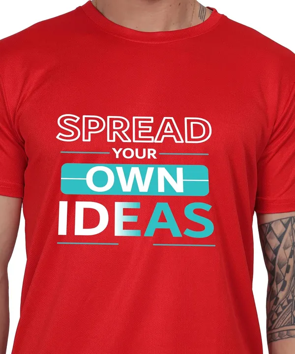 Red_Cotton_Printed_Crew_Neck_Half_Sleeve_T-Shirt_For_Men