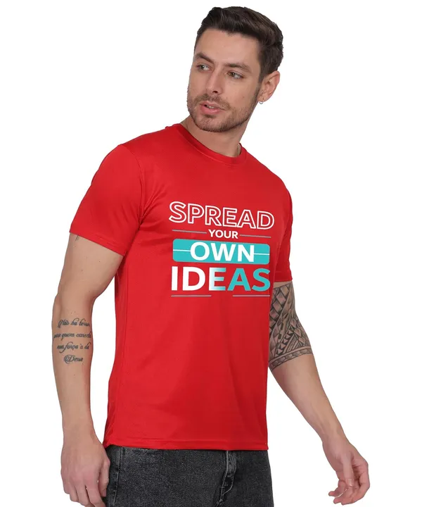 Red_Cotton_Printed_Crew_Neck_Half_Sleeve_T-Shirt_For_Men