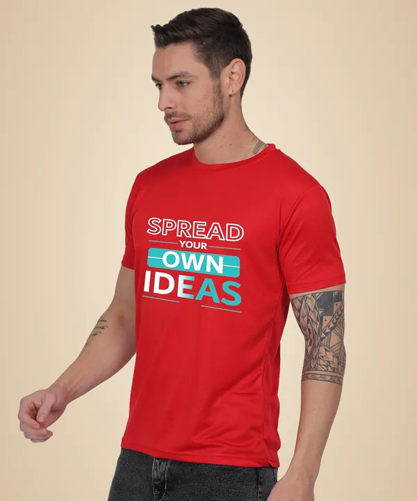 Red_Cotton_Printed_Crew_Neck_Half_Sleeve_T-Shirt_For_Men