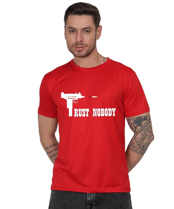 Red_Cotton_Printed_Crew_Neck_Half_Sleeve_T-Shirt_For_Men