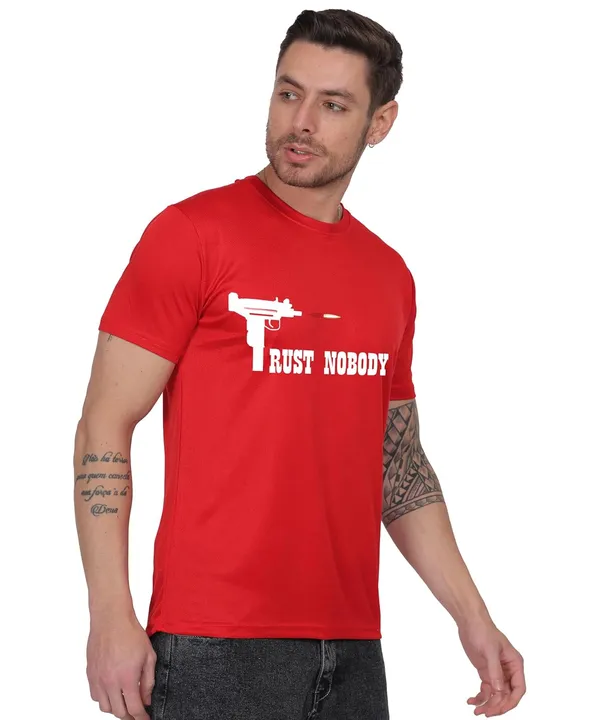 Red_Cotton_Printed_Crew_Neck_Half_Sleeve_T-Shirt_For_Men