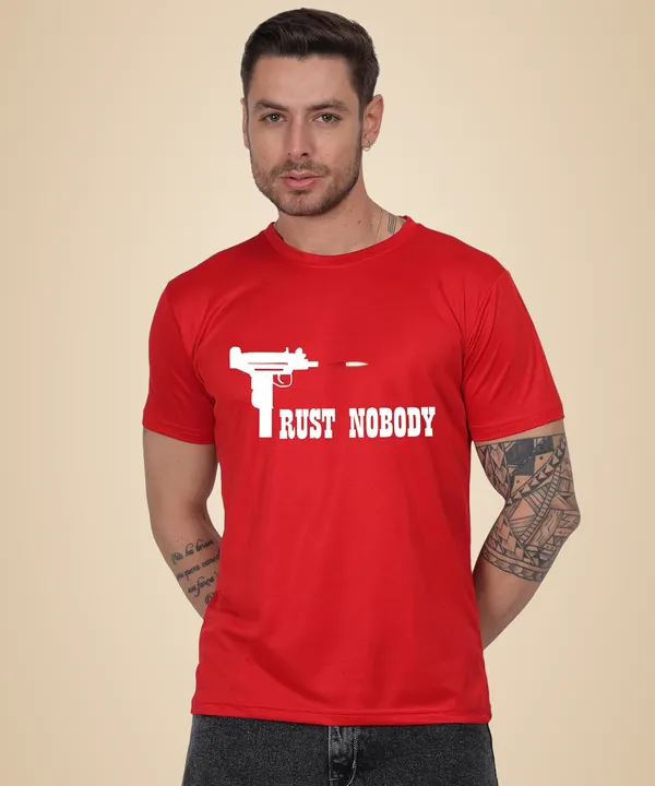 Red_Cotton_Printed_Crew_Neck_Half_Sleeve_T-Shirt_For_Men