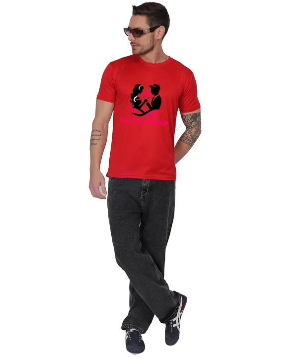 Red_Cotton_Printed_Crew_Neck_Half_Sleeve_T-Shirt_For_Men