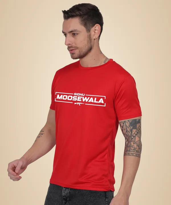 Red_Cotton_Printed_Crew_Neck_Half_Sleeve_T-Shirt_For_Men