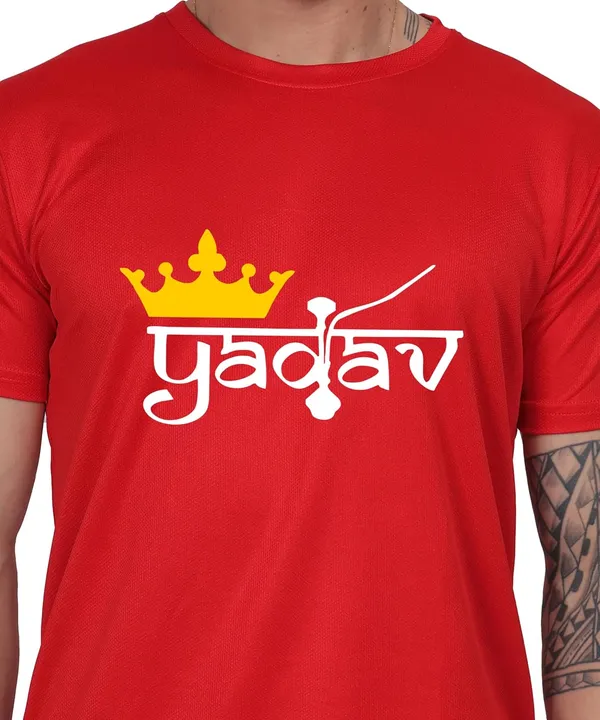 Red_Cotton_Printed_Crew_Neck_Half_Sleeve_T-Shirt_For_Men