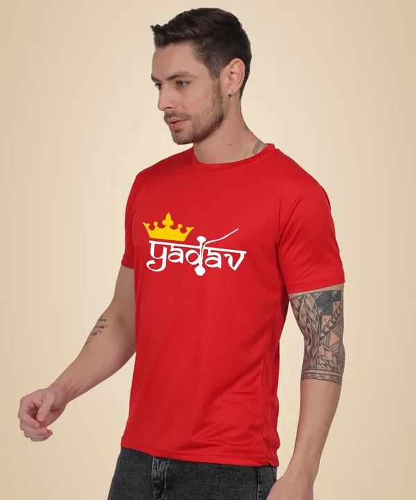 Red_Cotton_Printed_Crew_Neck_Half_Sleeve_T-Shirt_For_Men