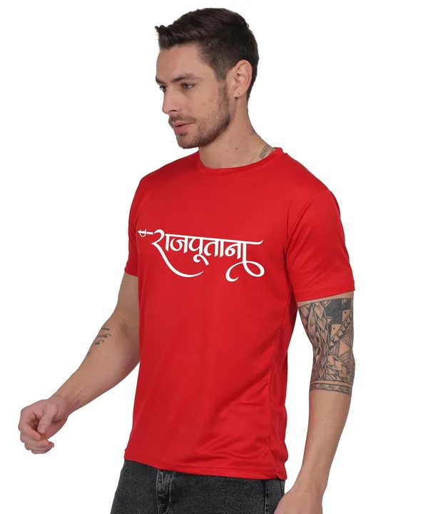 Red_Cotton_Printed_Crew_Neck_Half_Sleeve_T-Shirt_For_Men