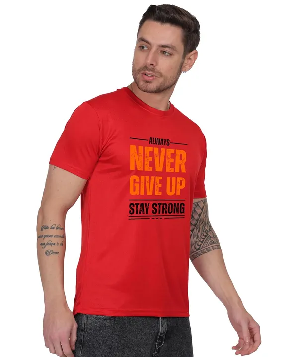 Red_Cotton_Printed_Crew_Neck_Half_Sleeve_T-Shirt_For_Men