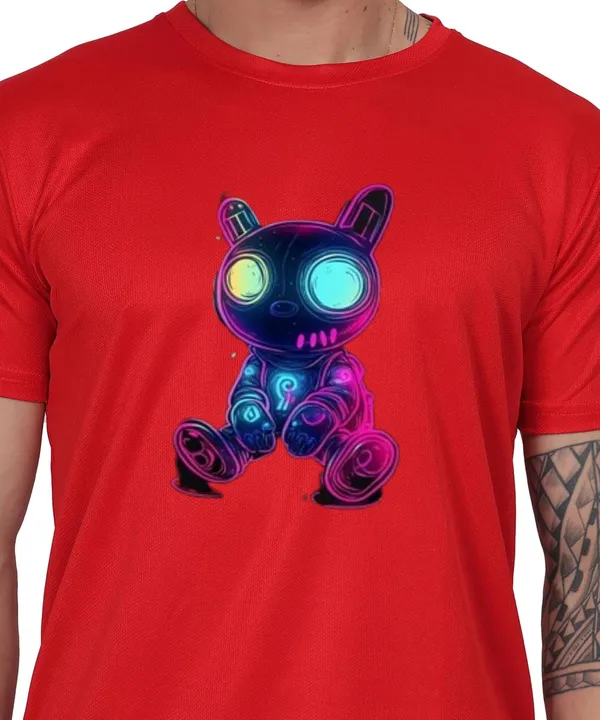 Red_Cotton_Printed_Crew_Neck_Half_Sleeve_T-Shirt_For_Men