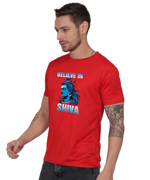 Red_Cotton_Printed_Crew_Neck_Half_Sleeve_T-Shirt_For_Men