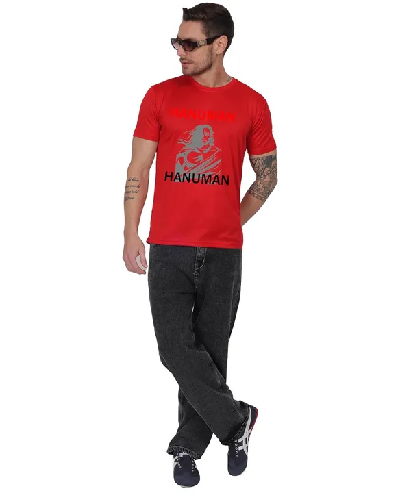 Red_Cotton_Printed_Crew_Neck_Half_Sleeve_T-Shirt_For_Men