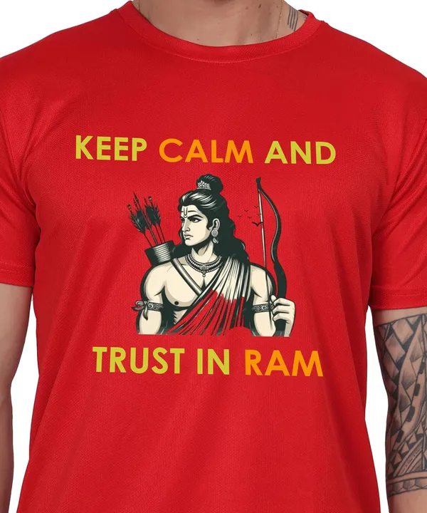 Red_Cotton_Printed_Crew_Neck_Half_Sleeve_T-Shirt_For_Men