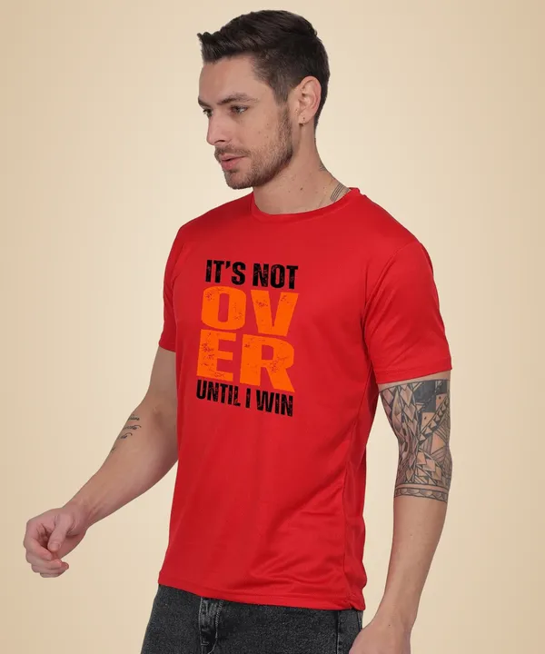 Red_Cotton_Printed_Crew_Neck_Half_Sleeve_T-Shirt_For_Men