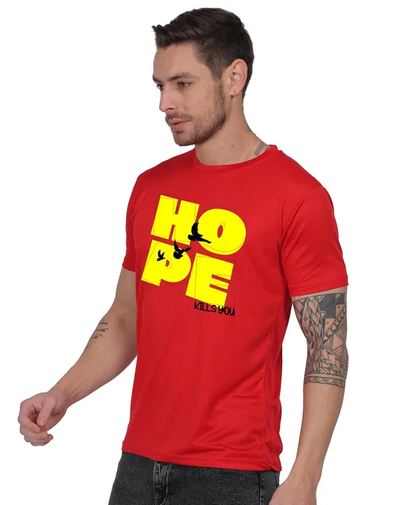 Red_Cotton_Printed_Crew_Neck_Half_Sleeve_T-Shirt_For_Men