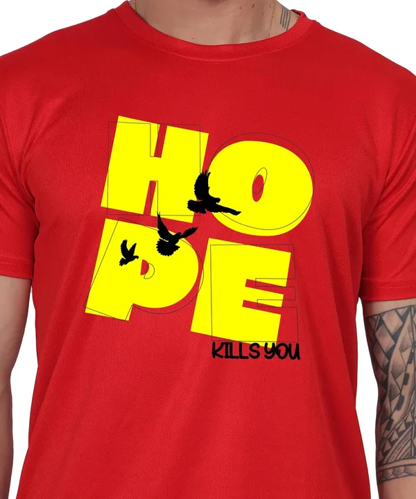 Red_Cotton_Printed_Crew_Neck_Half_Sleeve_T-Shirt_For_Men