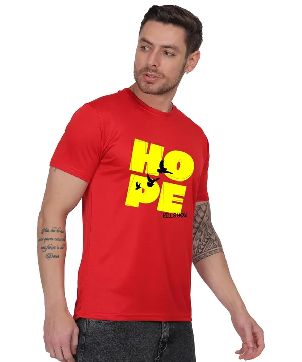 Red_Cotton_Printed_Crew_Neck_Half_Sleeve_T-Shirt_For_Men