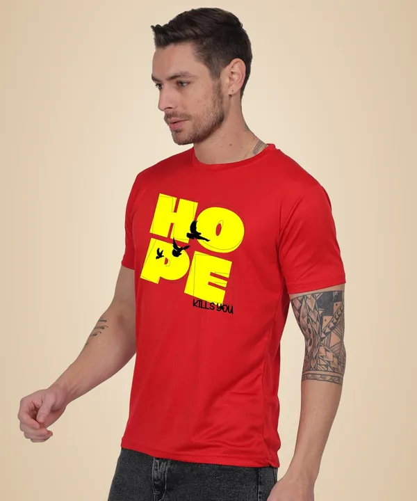 Red_Cotton_Printed_Crew_Neck_Half_Sleeve_T-Shirt_For_Men