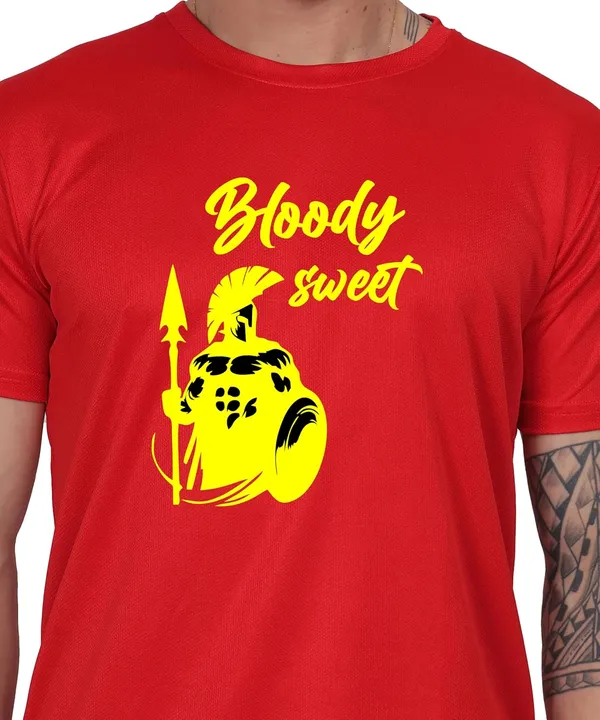 Red_Cotton_Printed_Crew_Neck_Half_Sleeve_T-Shirt_For_Men