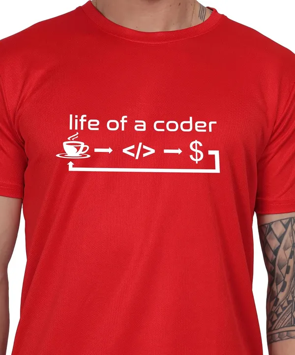 Red_Cotton_Printed_Crew_Neck_Half_Sleeve_T-Shirt_For_Men