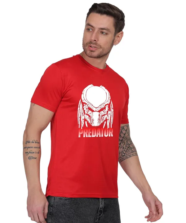 Red_Cotton_Printed_Crew_Neck_Half_Sleeve_T-Shirt_For_Men