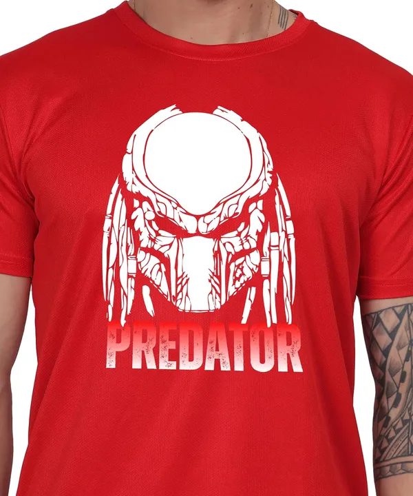 Red_Cotton_Printed_Crew_Neck_Half_Sleeve_T-Shirt_For_Men
