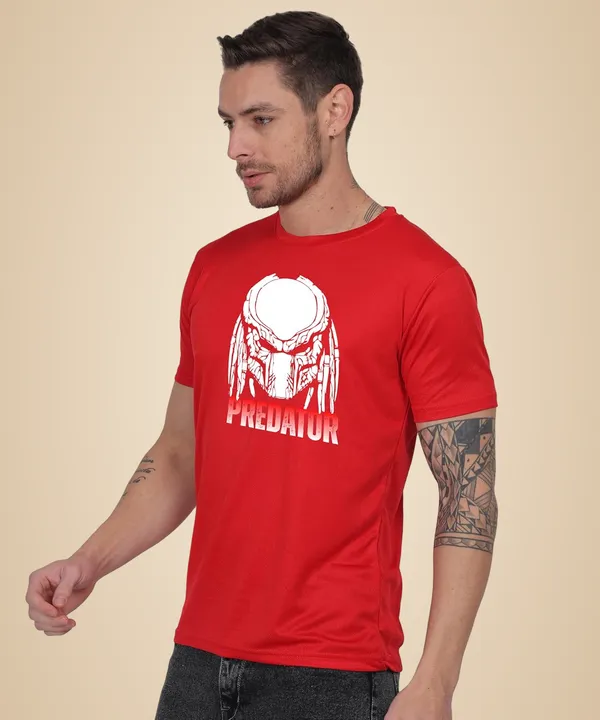 Red_Cotton_Printed_Crew_Neck_Half_Sleeve_T-Shirt_For_Men