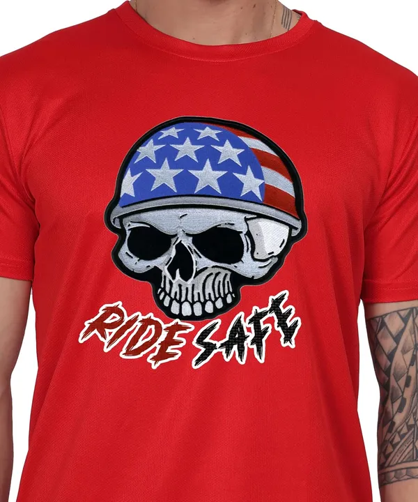 Red_Cotton_Printed_Crew_Neck_Half_Sleeve_T-Shirt_For_Men