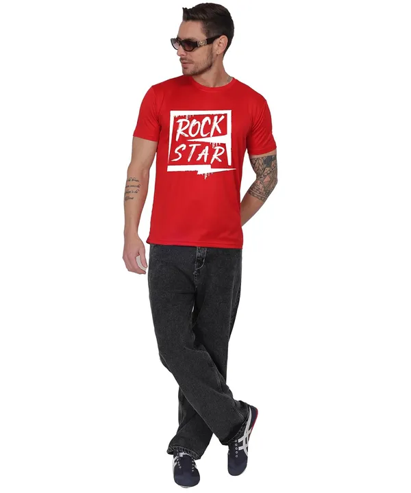 Red_Cotton_Printed_Crew_Neck_Half_Sleeve_T-Shirt_For_Men