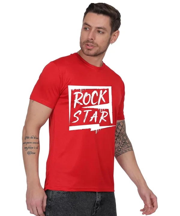 Red_Cotton_Printed_Crew_Neck_Half_Sleeve_T-Shirt_For_Men