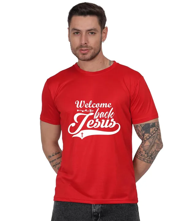 Red_Cotton_Printed_Crew_Neck_Half_Sleeve_T-Shirt_For_Men