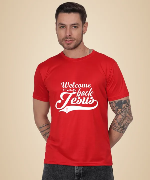 Red_Cotton_Printed_Crew_Neck_Half_Sleeve_T-Shirt_For_Men