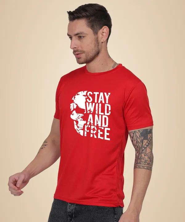 Red_Cotton_Printed_Crew_Neck_Half_Sleeve_T-Shirt_For_Men