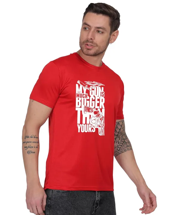 Red_Cotton_Printed_Crew_Neck_Half_Sleeve_T-Shirt_For_Men