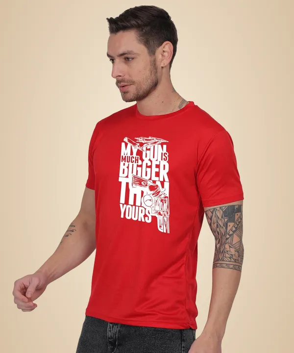 Red_Cotton_Printed_Crew_Neck_Half_Sleeve_T-Shirt_For_Men