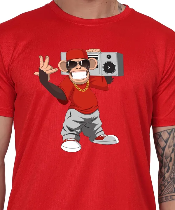 Red_Cotton_Printed_Crew_Neck_Half_Sleeve_T-Shirt_For_Men