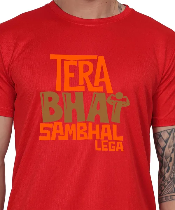 Red_Cotton_Printed_Crew_Neck_Half_Sleeve_T-Shirt_For_Men