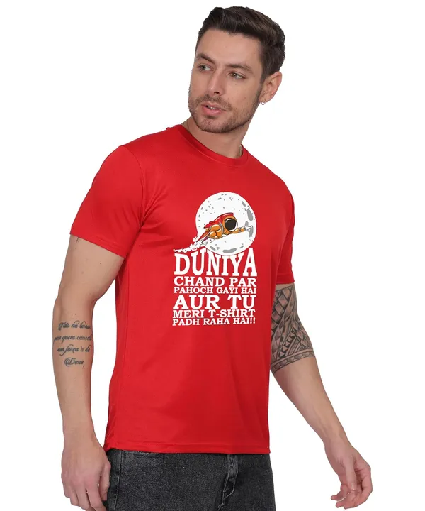 Red_Cotton_Printed_Crew_Neck_Half_Sleeve_T-Shirt_For_Men