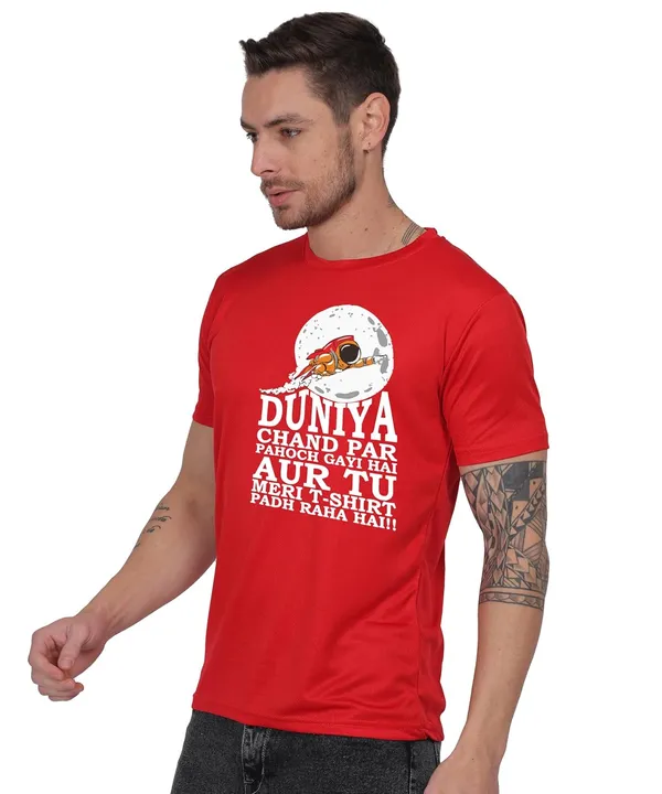 Red_Cotton_Printed_Crew_Neck_Half_Sleeve_T-Shirt_For_Men