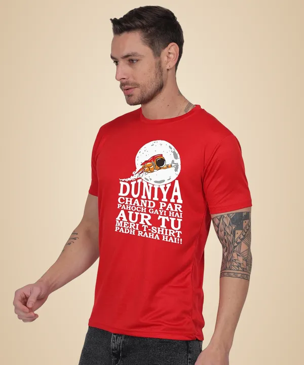 Red_Cotton_Printed_Crew_Neck_Half_Sleeve_T-Shirt_For_Men