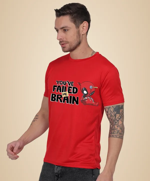 Red_Cotton_Printed_Crew_Neck_Half_Sleeve_T-Shirt_For_Men