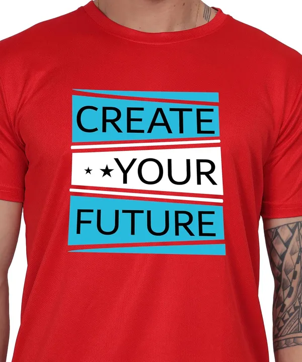 Red_Cotton_Printed_Crew_Neck_Half_Sleeve_T-Shirt_For_Men