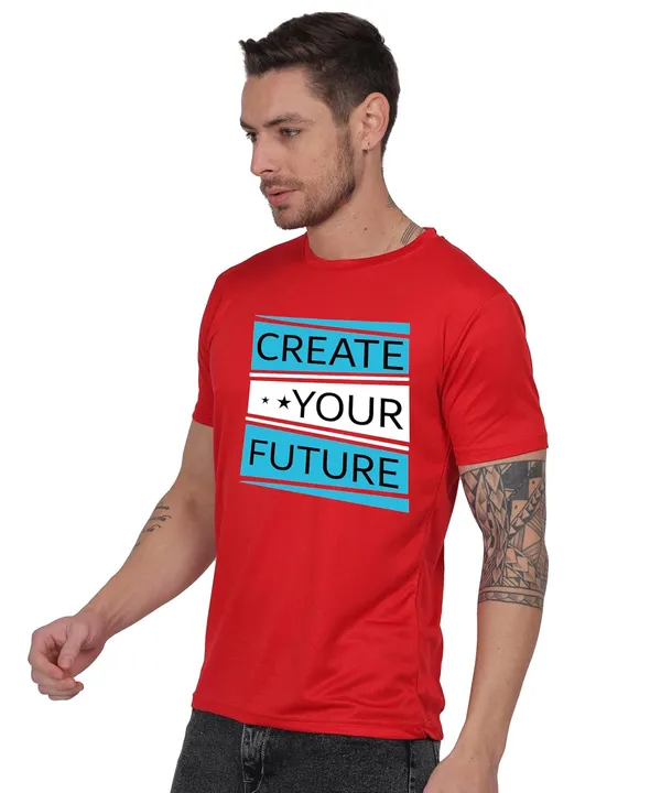 Red_Cotton_Printed_Crew_Neck_Half_Sleeve_T-Shirt_For_Men