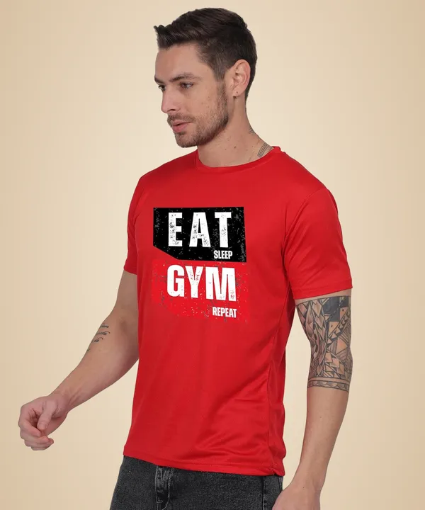 Red_Cotton_Printed_Crew_Neck_Half_Sleeve_T-Shirt_For_Men